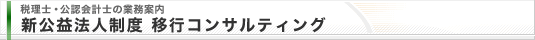 税理士・公認会計士の業務案内 新公益法人制度 移行コンサルティング