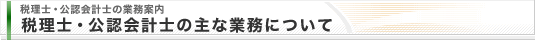 税理士・公認会計士の業務案内 税理士・公認会計士の主な業務について
