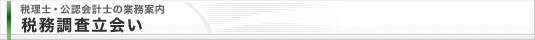 税理士・公認会計士の業務案内 税務調査立会い